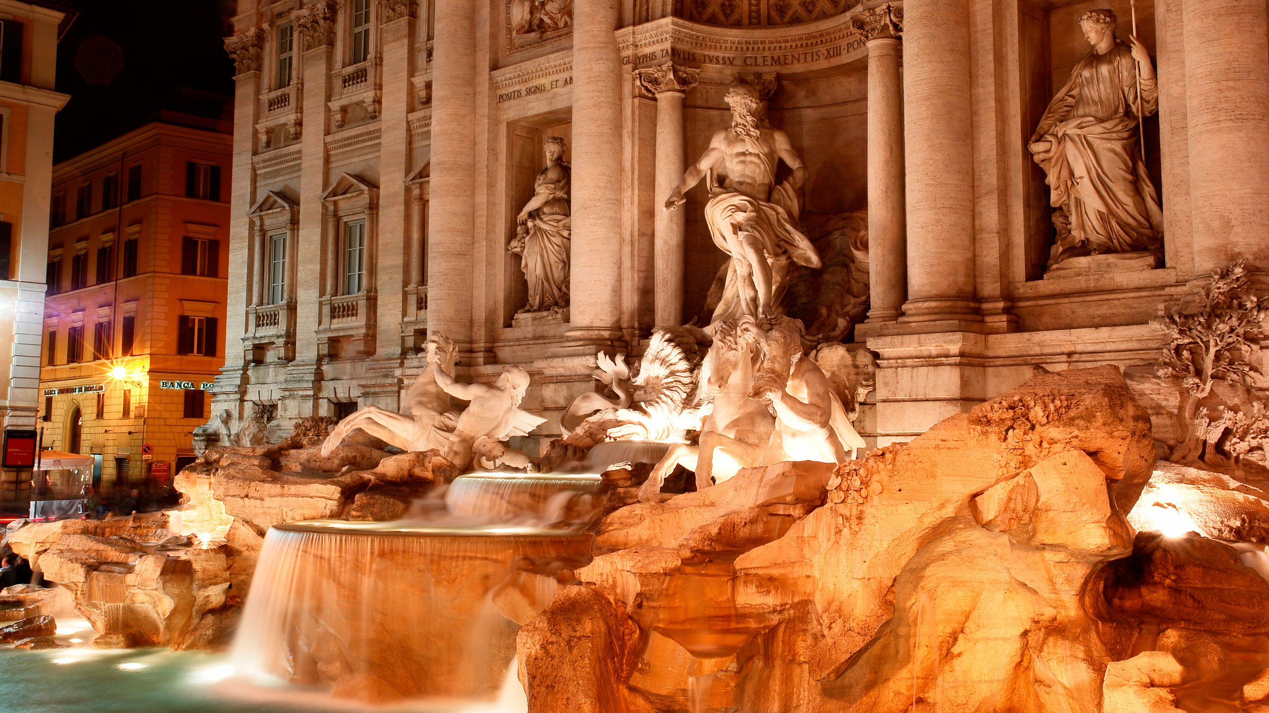 Launch A Coin And Make A Wish Where In The Famous Fontana Di Trevi In 